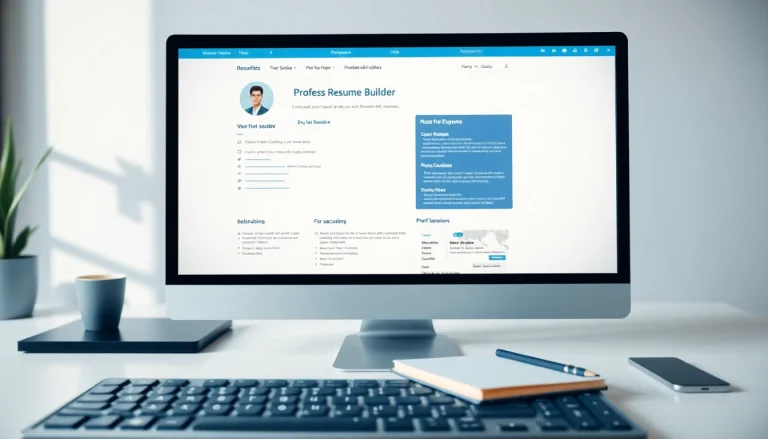 Elevate your job search with the productive Resume Builder on a modern workspace.
