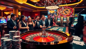Excited players enjoying a casino environment with roulette and a unique pbn post design.