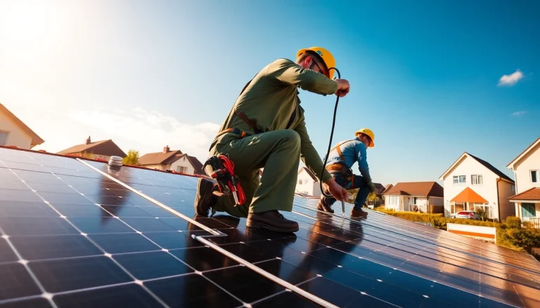 Installers performing Solar Panel Installation Derby on a residential roof, highlighting eco-friendly energy solutions.