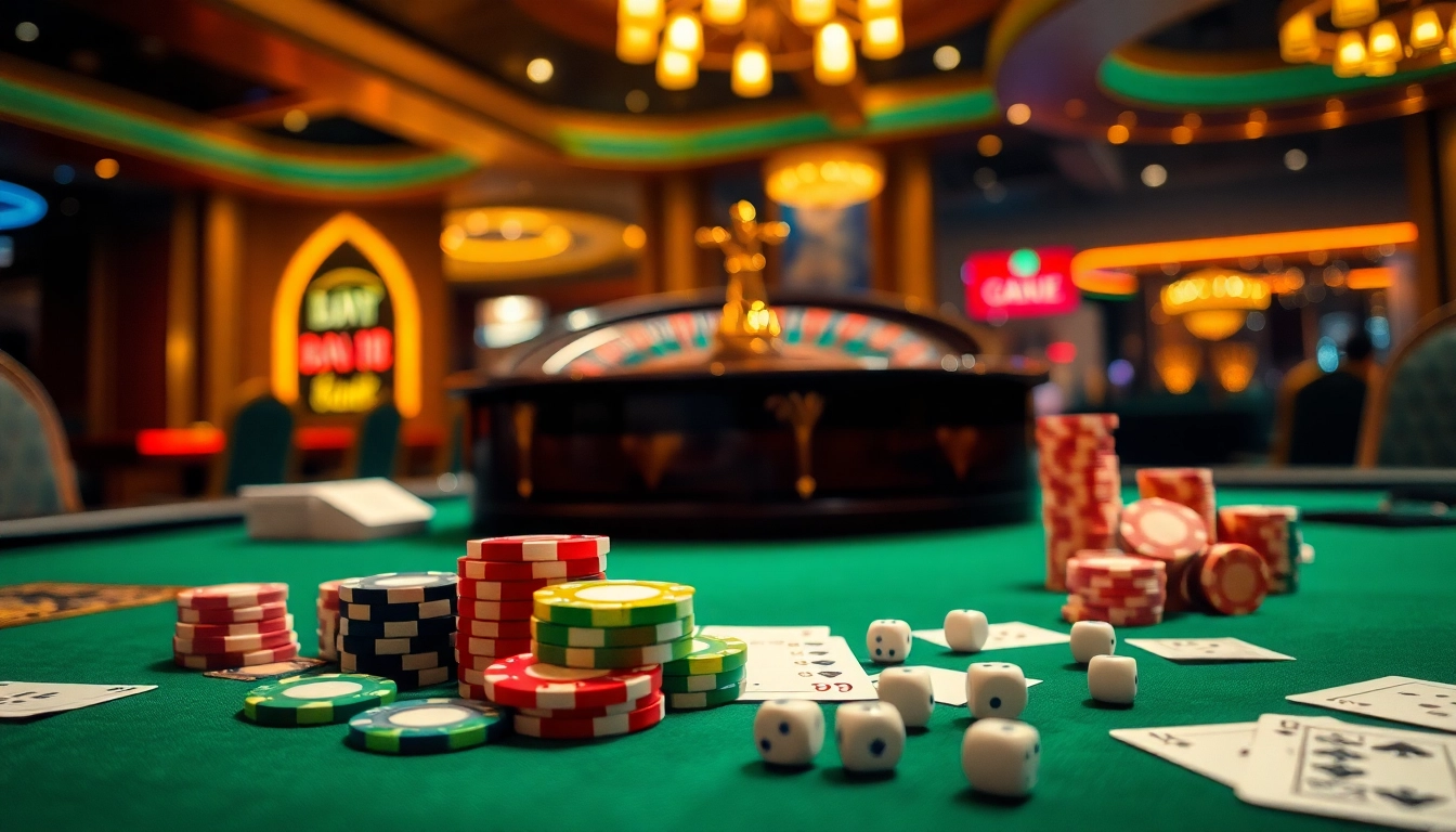 Soi cầu lô kép miễn phí excitement captured at a professional casino with poker chips and a roulette wheel.