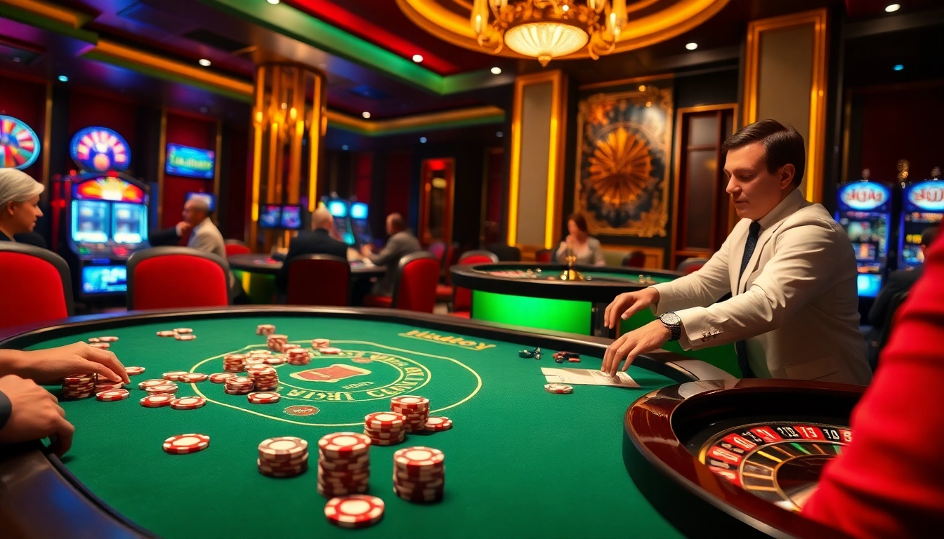 The hidden wiki showcases an upscale casino scene with engaging poker games and vibrant slot machines.
