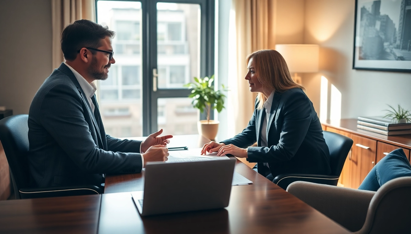 Consultation with a Brooklyn estate planning lawyer in a warm office setting, showcasing personalized service.
