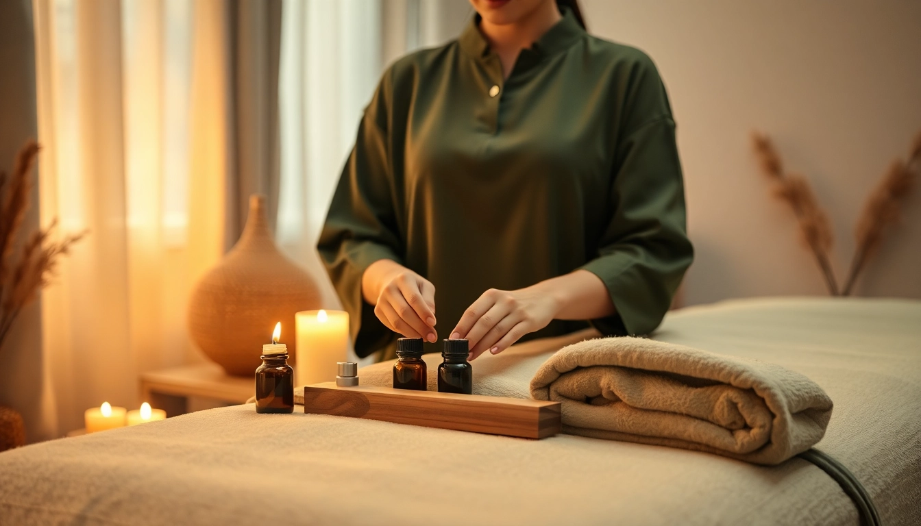 Young woman preparing for a 출장마사지 session in a calm home environment.