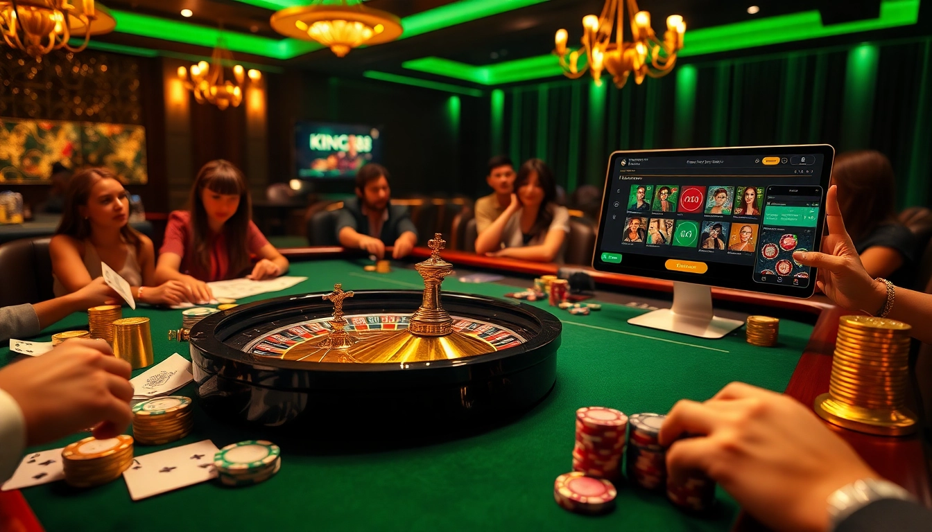 Experience thrilling action at king88 casino table with poker chips and cards, embodying luxury gaming.