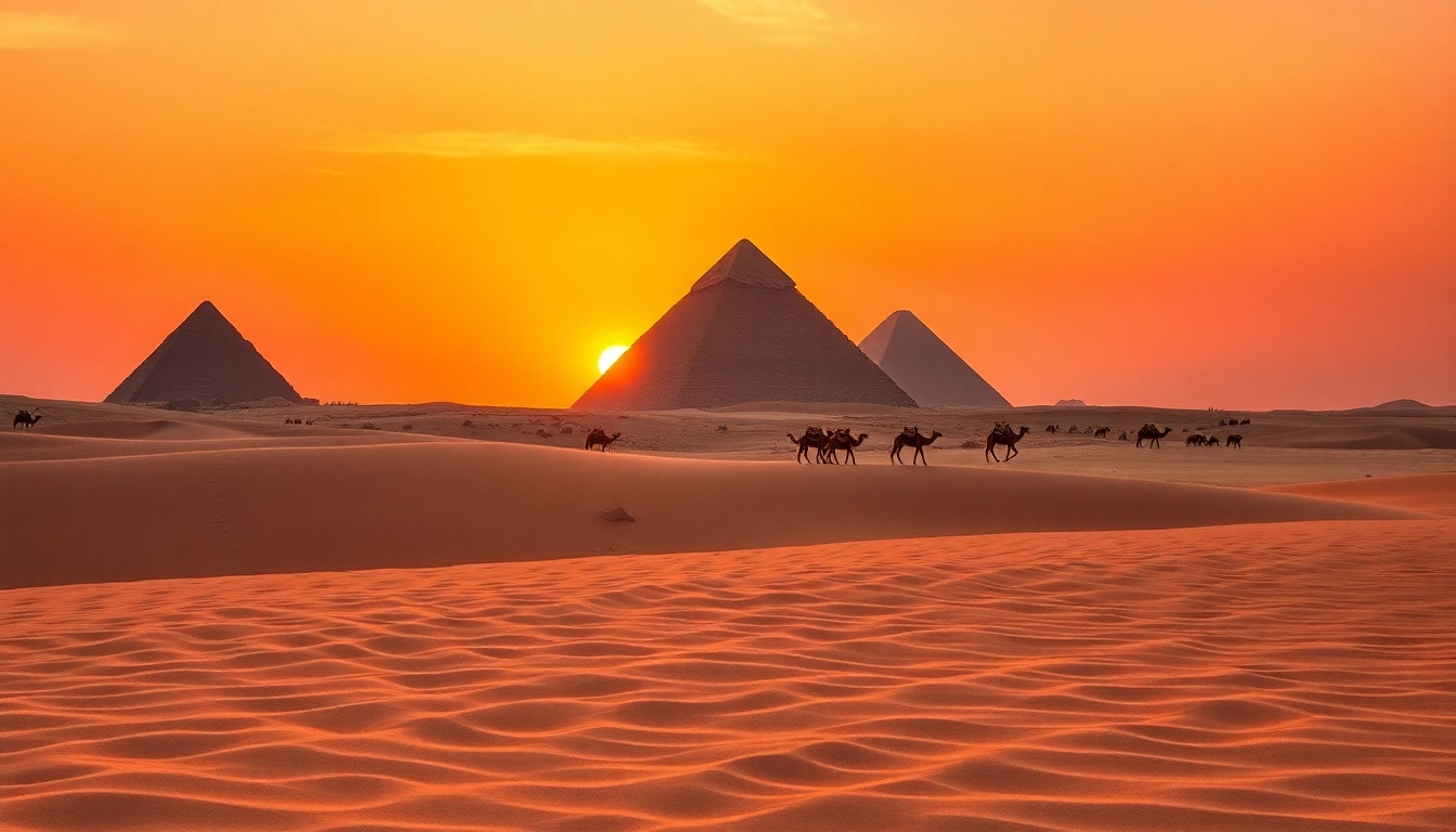 Explore the ancient pyramids at sunset, showcasing the stunning architecture and historical significance of piraminds.