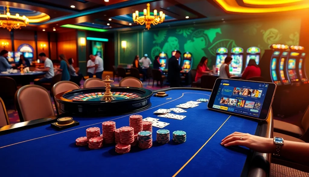 Experience the excitement of nhà cái rikvip with our vibrant casino scene showcasing thrilling games and engaging players.