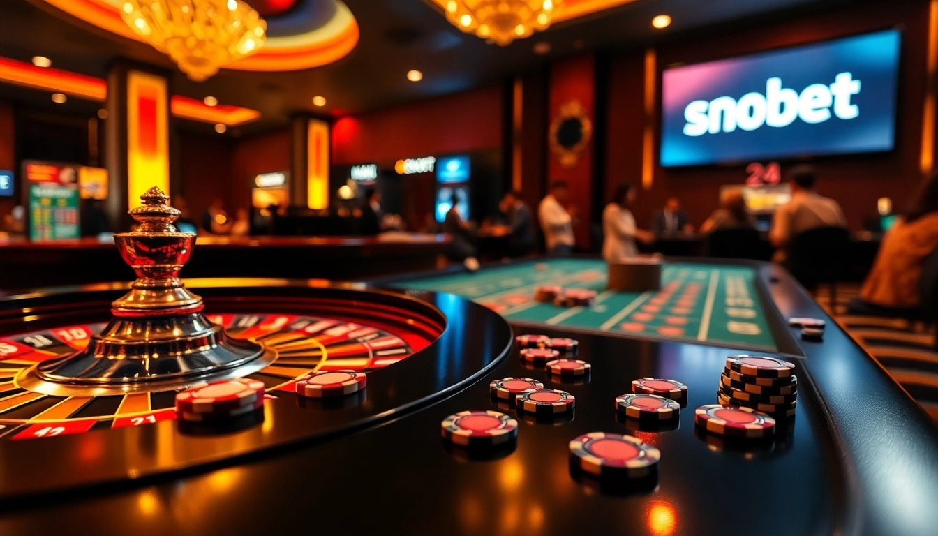 Sbobet players enjoying an exhilarating roulette game in a luxurious casino atmosphere.