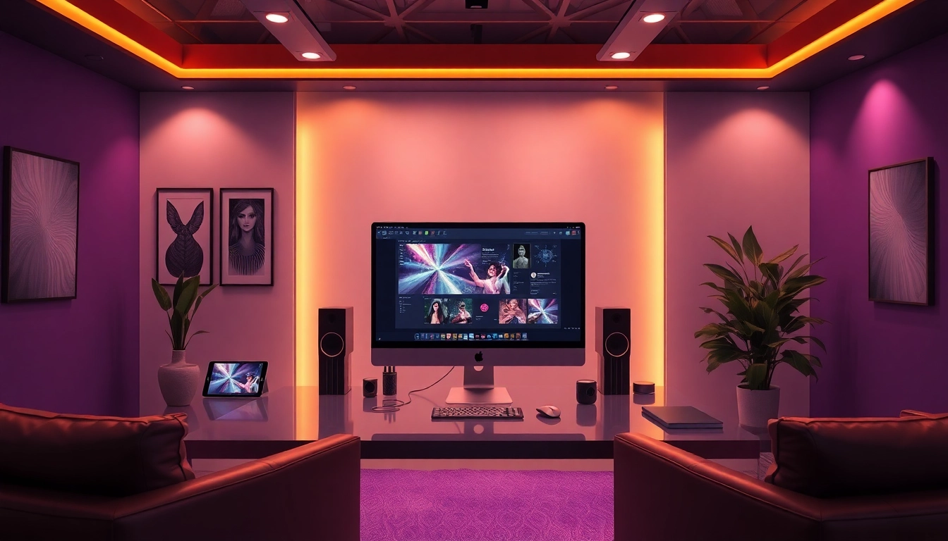 AI NSFW image generation workspace showcasing modern technology and creative atmosphere