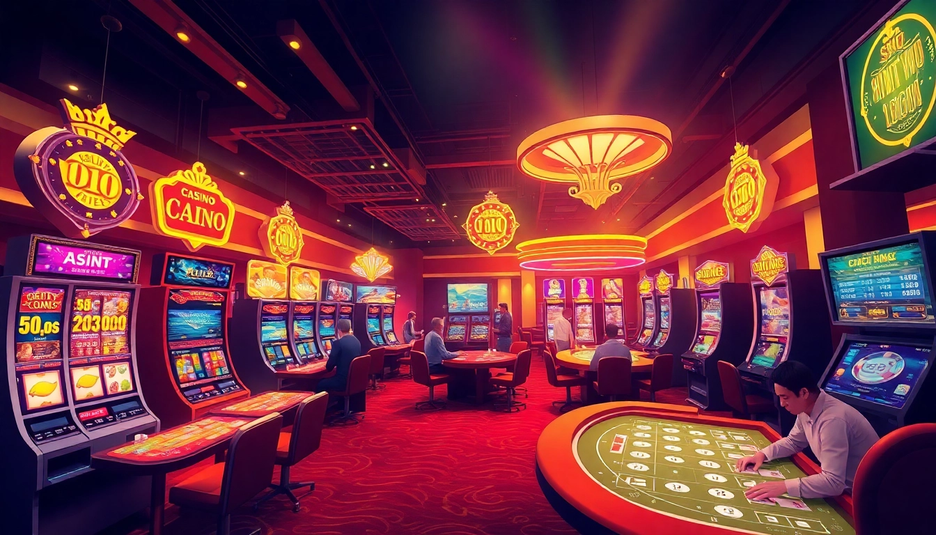 Experience the vibrant gaming atmosphere of vin777.gb.net with engaging casino scenes.