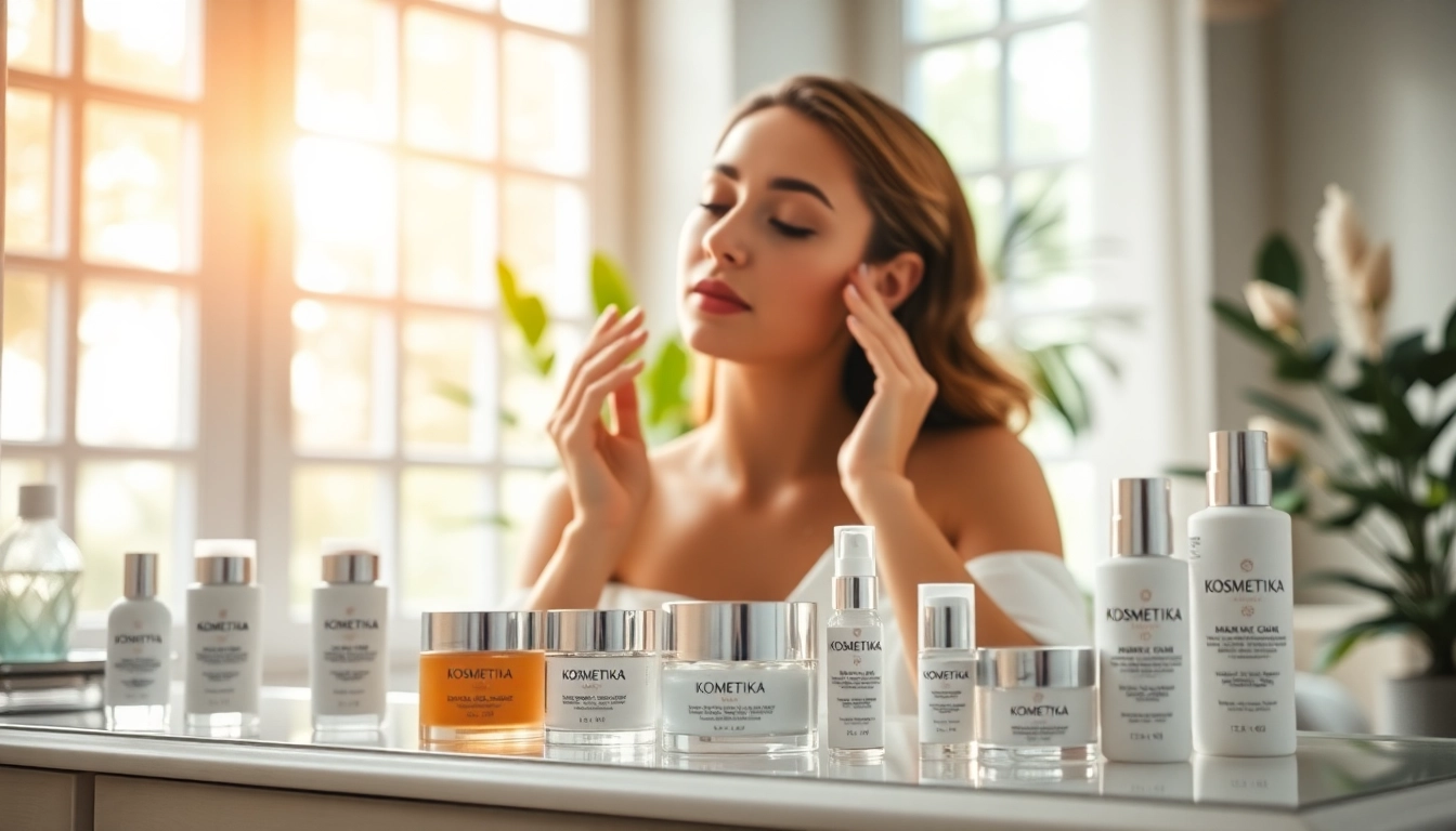 Kosmetika odos priežiūros produktų taikymas SPA aplinkoje.