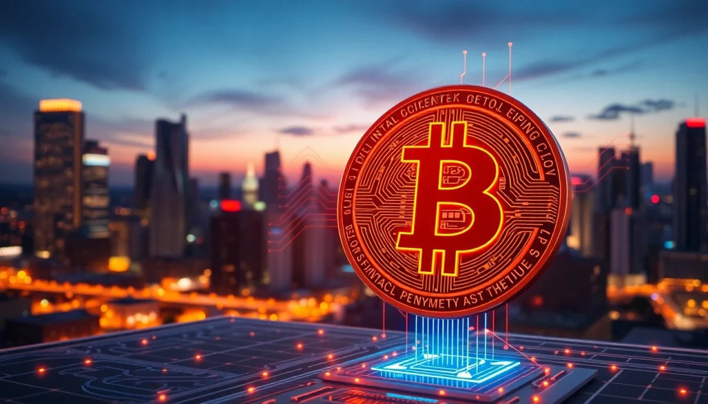 Comprendre Bitcoin avec une représentation graphique numérique moderne symbolisant l'innovation financière.