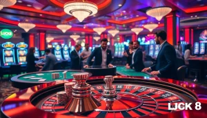 Trải nghiệm lối chơi đầy kịch tính tại LUCK8 và LUCKY8 với hình ảnh casino sống động.