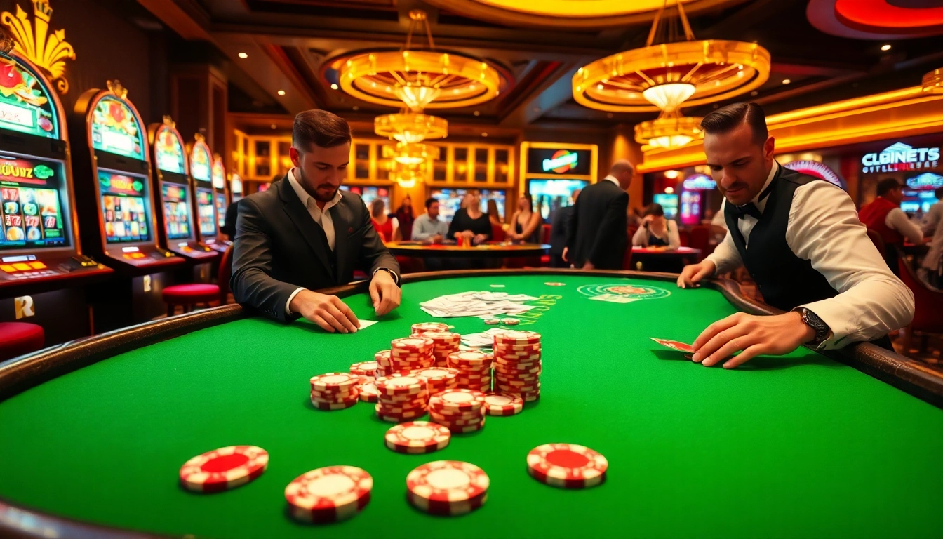 Experience the thrill of dom88.us.com with vibrant casino visuals showcasing exciting gaming moments.