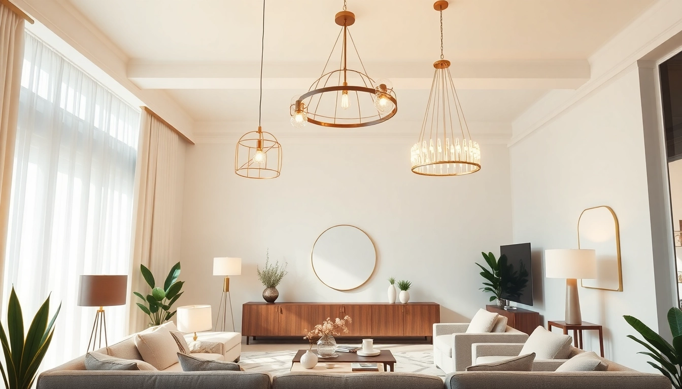 Showcase modern lighting with elegant fixtures in a chic interior, enhancing the Shop ModernLighting experience.