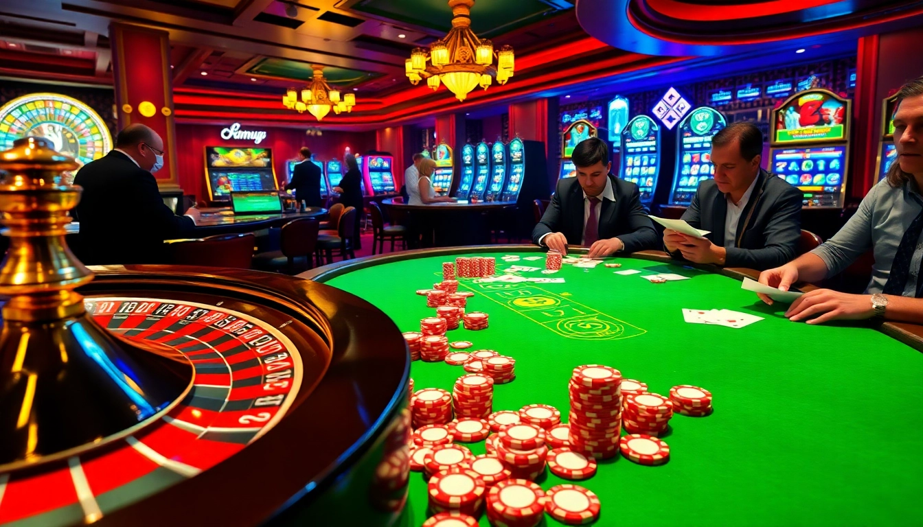 Experience an intense game at the casino with CM88-themed poker chips and a spinning roulette wheel.