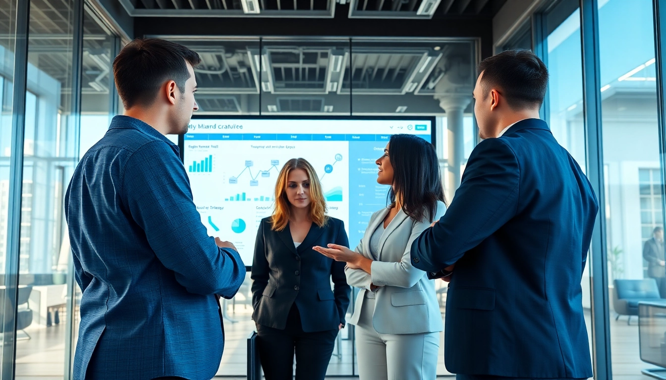 Business team discussing Strategy Capture Management strategies in a modern office.
