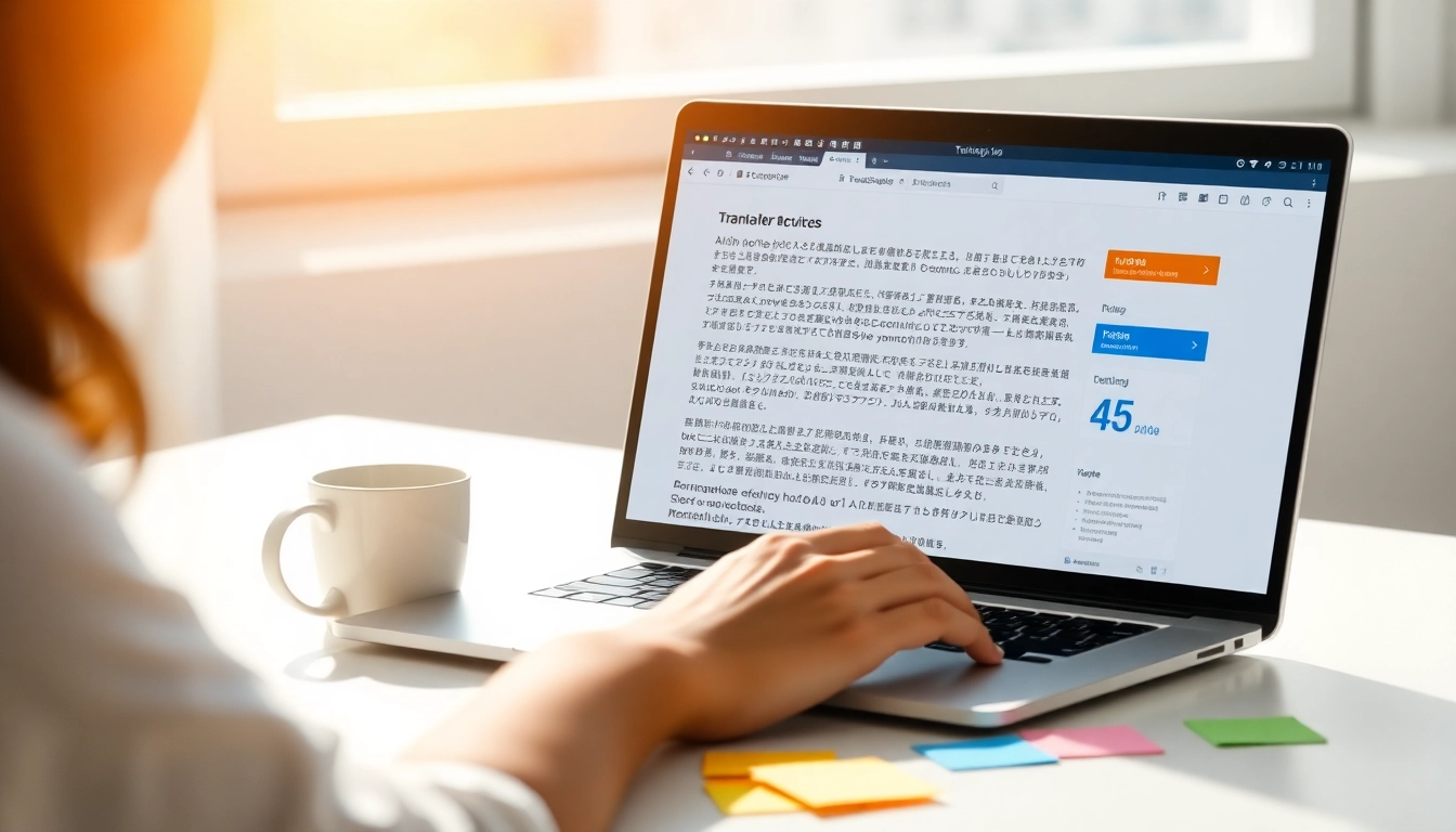 Efficient digital workspace using 有道翻译 for translating multilingual text.