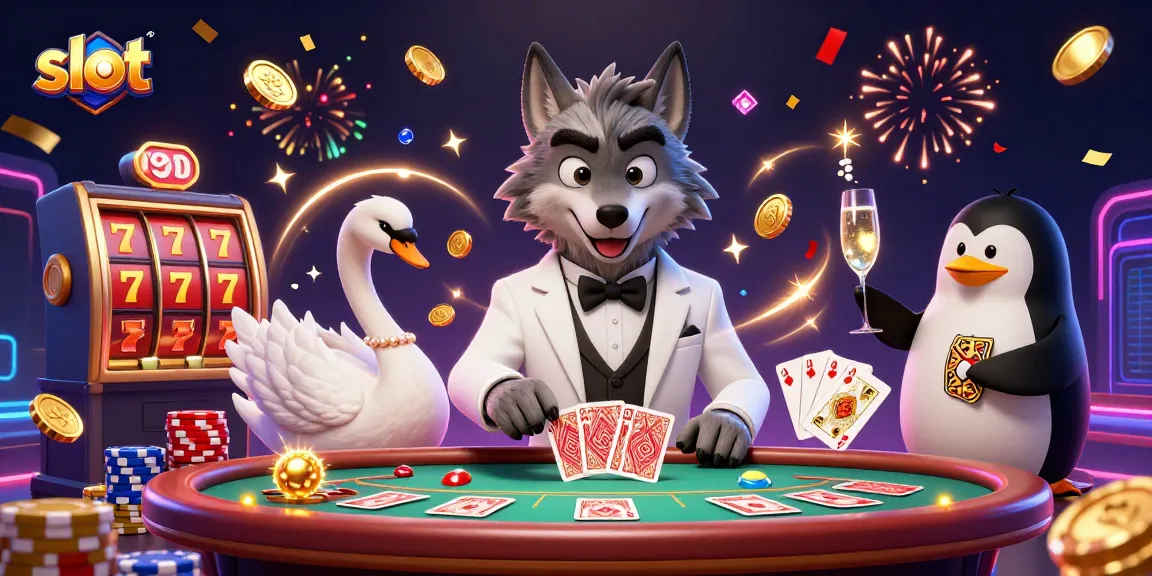 Spin thrilling slot reels with vibrant characters in a lively casino scene full of excitement