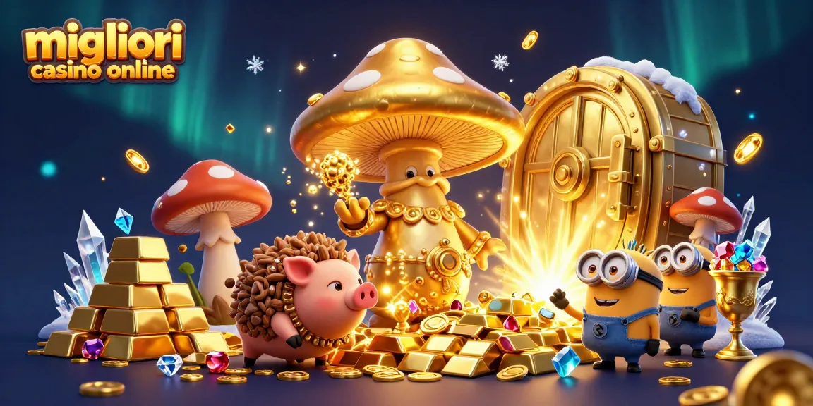 I migliori casino online presentano un mago fungino dorato e un maiale da tartufi in un ambiente ricco di tesori e luci scintillanti