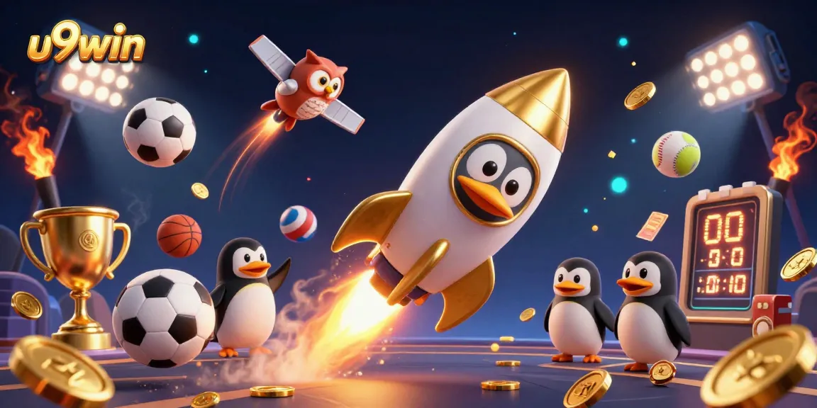 Experience thrilling gaming at u9win with a golden penguin and sports dynamic action.