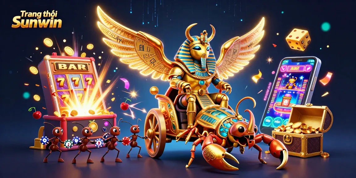 Experience the excitement of Trang chủ Sunwin as glowing characters interact with dynamic casino elements.