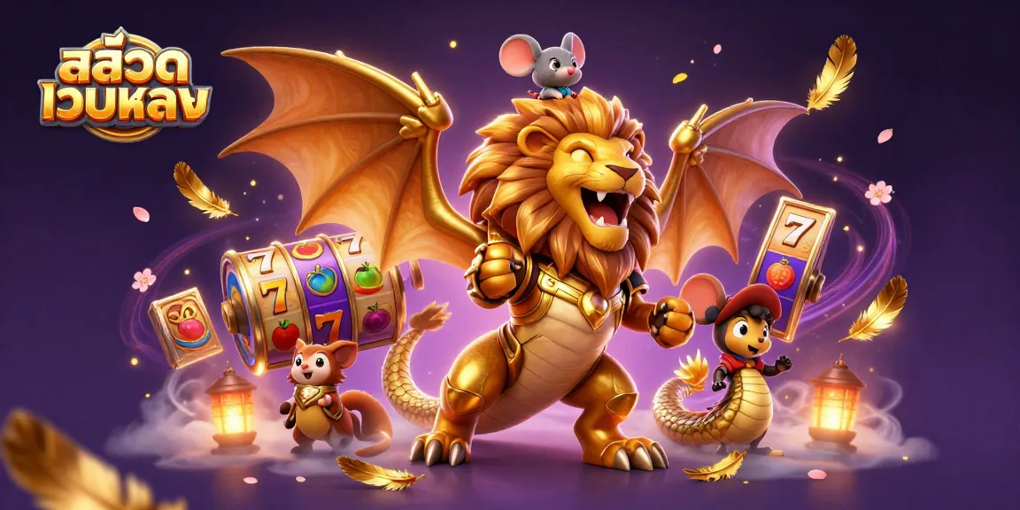 Experience exciting gameplay with สล็อตเว็บตรง featuring vibrant slot reels and winning symbols in 3D style.