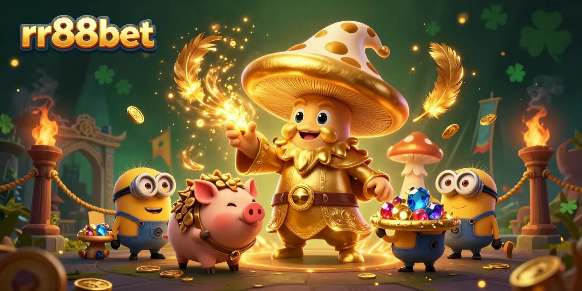 Bet and win big with rr88bet in a vibrant 3D casino scene featuring magical elements.